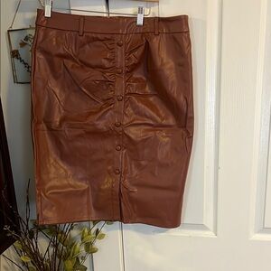 Brown Leather Skirt